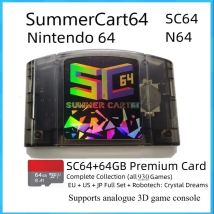 SC64 N64 Flashcart SummerCart64 Open Source Game Card 64GB SD Built in Menu and Cover Thumbnails N64 Game Console Analogue 3D