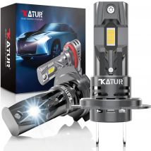 Katur 2 Stück H7 LED-Leuchten 12 V 20000 lm Mini-Scheinwerfer für Ford Focus MK3 MK2 Mondeo MK5 MK4 Smax Edge Explorer Auto-Scheinwerferlampe
