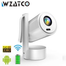 WZATCO New CR3P Built-in battery Android 13 WiFi Smart Full HD 1080P LED Projector Home Theater Proyector Beamer with Auto Focus