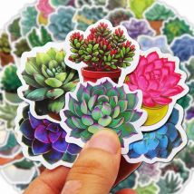 Confezione da 100 adesivi succulenti carini, forniture di cancelleria estetica, lotto Kawaii, ufficio, insegnante, diario scolastico, decorazione, carta coreana