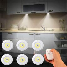 Luce LED dimmerabile sotto l'armadio con telecomando Luci per armadi a LED a batteria Guardaroba Illuminazione per il bagno Luce notturna