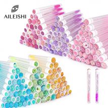 10/50 szt. Jednorazowe szczoteczki do rzęs, wielokrotnego użytku szczoteczki do rzęs w tubce, aplikatory do tuszu do rzęs, pyłoszczelne szczoteczki do rzęs, pojemniki do przechowywania, narzędzie do