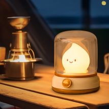 Cute Flame Lamp Candle Night Light Desktop LED Decorative Lamp USB Rechargeable Night Light Bedroom Creative Children's Gift