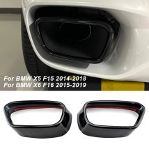Auto Schwanz Schalldämpfer Auspuffrohr Ausgang Abdeckung Schwarz Edelstahl Auto Schwanz Throat Zubehör Für BMW X5 X6 F15 F16 2014-2018