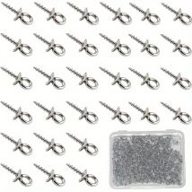 100pcs Stainless Steel Screw Eye Pins,10x4mm with Storage Box-Durable 1.5mm Eyelet Connectors for DIY Jewelry,Earrings & Crafts