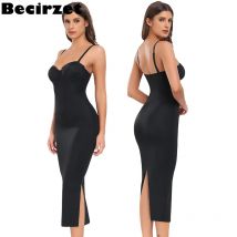 Becirzet Shapewear Body Shaper Frauen Kolben-heber Bauch-steuer Abnehmen Unterwäsche push-up-BH Saum Split Kleid
