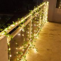Solar String Light Sztuczny liść Kwiat Światło Girlanda Dekoracja świąteczna Zewnętrzna lampa