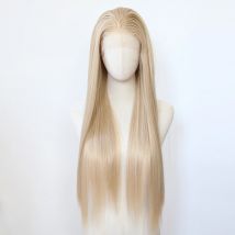 Honig blonde synthetische Spitze Front Perücke lange gerade honig braune Spitze vorne synthetische Perücke vor gezupft hitze beständiges Faser haar