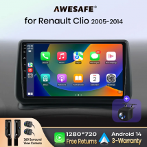 AWESAFE Autoradio Autoradio per Renault Clio 3 2005-2014 Schermo Carplay Wireless Android Auto Stereo GPS Navi FM RDS Multimedia