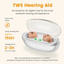 Mini audífono recargable, audífonos digitales ITE, amplificador de sonido de tono ajustable, audífono Digital portátil para personas mayores