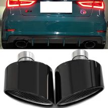 Oval Exhaust Tip For Audi A3 A4 A5 A6 A7 Upgrade To RS3 RS4 RS5 RS6 RS7 Look Tailpipe Nozzle Exhaust System Pipe Muffler Tip