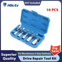 Hikity Professional 10 Pcs 12 Point Triple Square Spline Bit Socket Set M4-M18 1/4 "3/8" 1/2 "Kit di strumenti di riparazione dell'unità per la riparazione