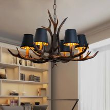 Retro Geweih LED Kronleuchter Tisch Esszimmer Wohnzimmer Küche Zubehör Anhänger Lampe Hause Dekoration Innen Beleuchtung Leuchte