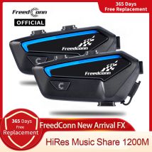 Freedconn fx Helm Headset Bluetooth 5,0 Gruppe Motorrad Gegensprechanlage mehrere Fahrer Musik teilen FM Radio Kommunikator für Motor