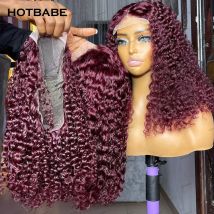 450 Dichte Burgund 99J HD Lace Frontal Perücke Jerry Curly Glueless Perücke 13x6 HD Transparente Lace Front Perücke Lockige Echthaarperücke