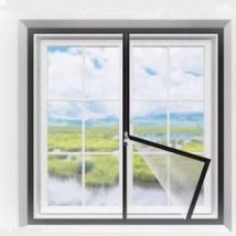 Fenster mit Reiß verschluss öffnung Anti-Moskito-weißes Netz mit schwarzem Tür vorhang mit mehreren Größen, dünnes Netz, unsichtbarer Gla