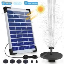 5.5W Solar Fountain Pump,with 6Nozzles Built-in 1500mAh Battery,Solar Powered Pump for Bird Bath,Pond,Garden and Other Places