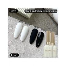 2 pz 15 ML Bianco E Nero Gel Smalto Per Unghie UV/LED Soak Off Gel Smalto Per Unghie Artistiche FAI DA TE Salone Casa Regalo di Festa Per Le Donne