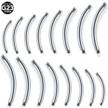 10 Stücke/20 Stücke/50 Stücke G23 Titan Gebogene Stange Teile Schraube Barbell Für Augenbraue Nabel Piercing Post Nur Piercing Zubehör 14G 16G