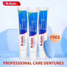 Y-Kelin Crema Adesiva per Protesi 120 Grammo (40g*3 Confezioni) Forte Protesi per Denti CollaRemovibile Falso Regalo per Anziani
