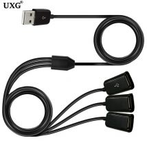1 m 0,3 m USB-Verlängerungskabel, 3-in-1, USB-Aufladung, schnelles 3 A-Ladedatumkabel, Y-Splitterkabel, USB-Stecker auf USB-Buchse, 1 auf 3 Kabel