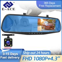 E-ACE 4,3-calowa kamera samochodowa Dvr Mirror FHD 1080P Opcjonalna kamera samochodowa DVR z podwójnym obiektywem i lusterkiem wstecznym Rejestrator samochodowy