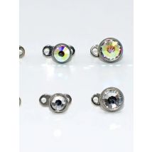 1PC G23 Titanium CZ Crystal Clear&AB Gem Dermal Anchor Top Micro Dermal Anchor Piercings Skin Diver Piercing Body Jewelry