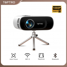 TOPTRO Mini Proiettore Full HD Supporto 1080P 16000 Lumen Auto Keystone WiFi Bluetooth Videoproiettore Home Theater portatile