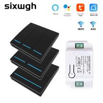 Tuya Smart Switch 1/433 Gang Wireless RF MHz Druckknopf Panel,Smart Home Improvement Timer Modul unterstützt Google Home Alexa