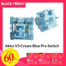 Akko V3 Pro Interruttore blu crema Interruttore tattile a 5 pin 45gf con stelo antipolvere compatibile con tastiera meccanica MX (45 pezzi)
