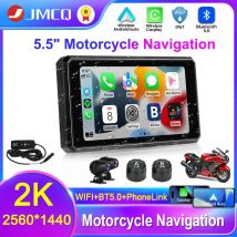 JMCQ Motorrad GPS 5,5 Zoll WiFi MOTO Navigation Wasserdicht Apple Carplay Display Bildschirm Tragbares Motorrad Android Auto