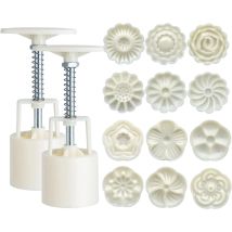 50g/75g/100g Jelly Mooncake Mould Plastic Mooncake Mold Press With Cookie Stamps Round Chinese Traditional Moon Cake Mold   0086