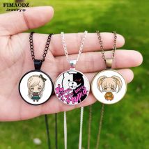 Anime Danganronpa V3 Halskette Dangan Ronpa Cartoon Figuren Glas Kristall Anhänger Halsketten Schmuck Geschenk