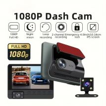 Sensore di tipo G HD 1080P, registrazione in loop, visione notturna, obiettivo 3 in 1 4, adatto per qualsiasi modello di veicolo