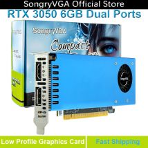 SongryVGA Geforce RTX 3050 6GB Low Profile Graphics Card,GDDR6 96 Bits PCIe 4.0 X16 SFF GPU Dual Screen Support