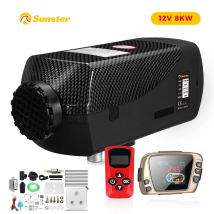 Sunster Riscaldatore ad aria diesel 8KW 12V Riscaldatore di parcheggio per auto universale Autonomia con monitor LCD remoto Trasmissione vocale per Mot