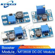 Modulo Boost DC-DC Regolabile MT3608 2A, Scheda Step-Up con USB Tipo-C e Micro USB da 2V-24V a 5V 9V 12V 28V