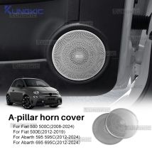 Car Stainless Steel Door Horn Audio Speaker Trim For Abarth 595 595C 695 695C 2012-2024 Fiat 500 500C 2008-2024 500E 2012-2019