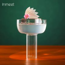 Inmeet Cocktail-/Champagner-/Eisbecher/Weingläser für Hochzeitsfeiern/Becher aus Borosilikatglas mit hohem Borosilikatgehalt, 240 ml