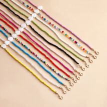Bunte Rocailles mit Herz-Anhänger-Halskette für Frauen, trendige Damen-Perlenkette am Hals, Halsband, Modeschmuck, Geschenke