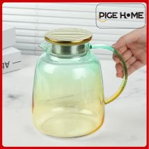 PIGE HOME Teekanne aus transparentem Glas mit Teesieb, hohes Borosilikatglas, hitzebeständig, kühlender Wasserkocher, Teegeschirr, Küchentrinkgeschirr