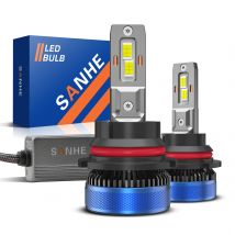 SANHE 9004/HB1 Lampadine per fari a LED Fascio alto e basso 140W 40000LM Ad alta potenza Super luminoso 6500K Bianco freddo, Installazione rapida