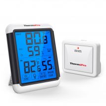 ThermoPro TP65C Wetterstation für Innen- und Außentemperatur- und Luftfeuchtigkeitsmonitore mit Hintergrundbeleuchtungsfunktion