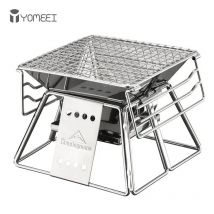 YOMEEI Tragbare Edelstahl BBQ Grill Nicht-stick Falten Mini Tasche Grill Grill Outdoor Camping Picknick Werkzeug