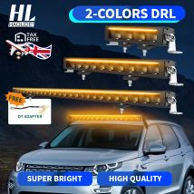 HAOLIDE 52inch Slim LED Light Bar ECE R112 R10 R7 Amber White Spot Flood Off Road Work Light for Offroad Pickup Trucks 12V 24V