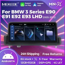 MEKEDE Android 14 Bezprzewodowy Carplay Android Auto Odtwarzacz Multimedialny Samochodowy do BMW Serii 3 E90 E91 E92 E93 DSP BT 4G WIFI Radio Samochodowe