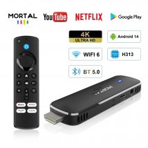 Mortal Q8 WIFI 6 BT5.0 Google Voice Assistant Allwinner H313 Android 14 Portatile Android FireTV Stick Smart Streaming Media Player