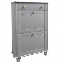 Homcom Mobili scarpiera stretta con 2 ante pieghevoli e 1 cassetto per 8 paia di scarpe 60X23,5X98,5 cm Grigio