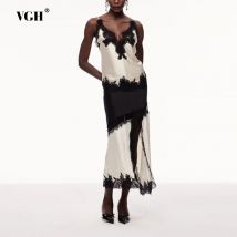 VGH Abnehmen Hit Farbe Sexy Zwei Stück Sets Für Frauen Quadrat Kragen Ärmelloses Top Hohe Taille Langen Rock Elegante Spitze Set Weibliche