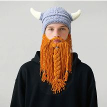 2025 neue Halloween V iking hero hut muster Stricken Mützen Hut Männer Frauen Absatz Qualität Kappe Y2k Warme Mode Kalte Kappe